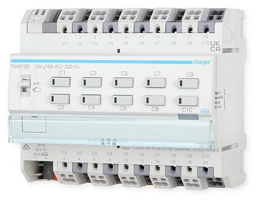 Schalt- und Jalousieausgang KNX 10-fach 16 Ampere C-Last, Schalter