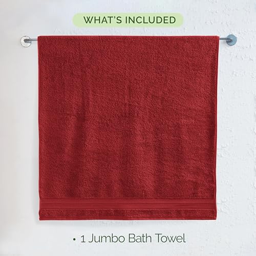 Image of Elegant Comfort Three Line Popcorn Towel Set for Bathroom 35 x 70 inches, Premium Hotel Quality 1-Pack Jumbo Towels, 100% Turkish Cotton, Soft and Durable, Quick Dry and Highly Absorbent, Burgundy