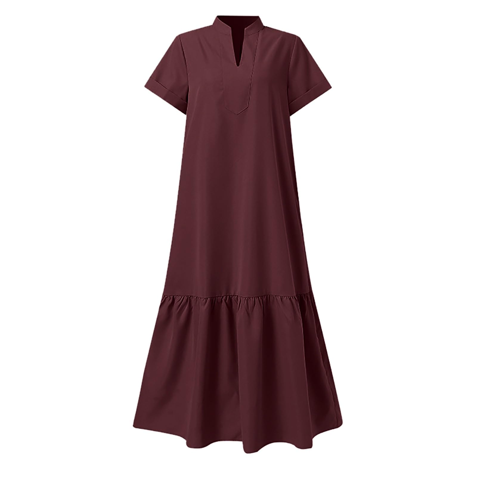 Camicia casual da donna con bottoni abiti da donna 2024 primavera estate insegnante vacanza alla moda abiti da lavoro vestibilità ampia manica corta colletto alla coreana scollo a V abiti da lavoro da