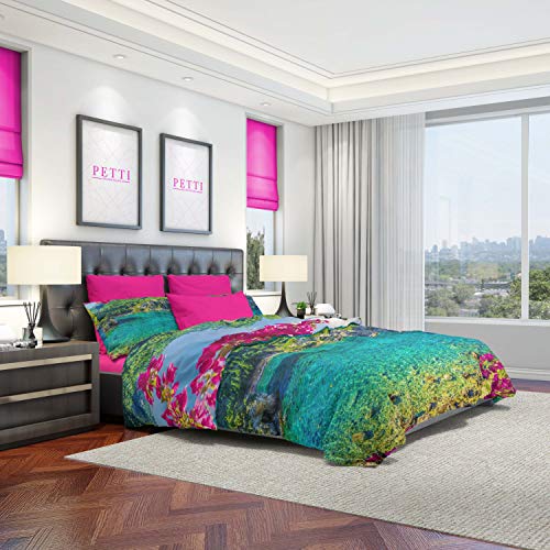 PETTI Artigiani Italiani Duvet Cover, Bedding Set, Satin, 100% Made in Italy, Paradise, Single (150x200 cm) - Image 3