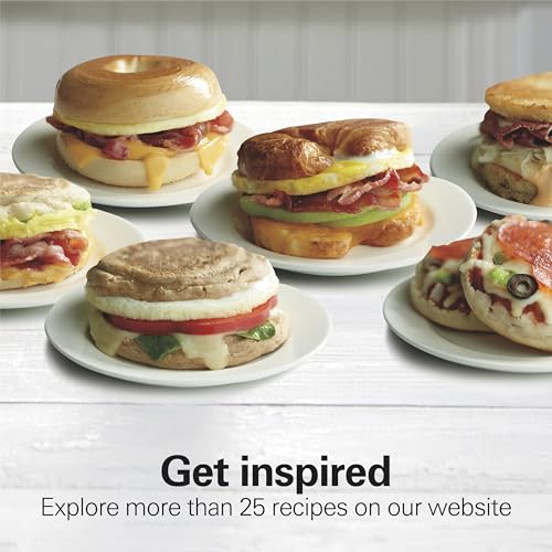 Hamilton Beach Breakfast Sandwich Maker with Egg Cooker Ring, Customize Ingredients, Perfect for English Muffins, Croissants, Mini Waffles, Perfect White Elephant Gifts, Silver (25478RC) by Hamilton Beach - Image 6