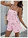 WDIRARA Women's 2 Piece Set Gingham Cherry Print Babydoll Camisole Shorts Set Summer Outfits Pink Medium
