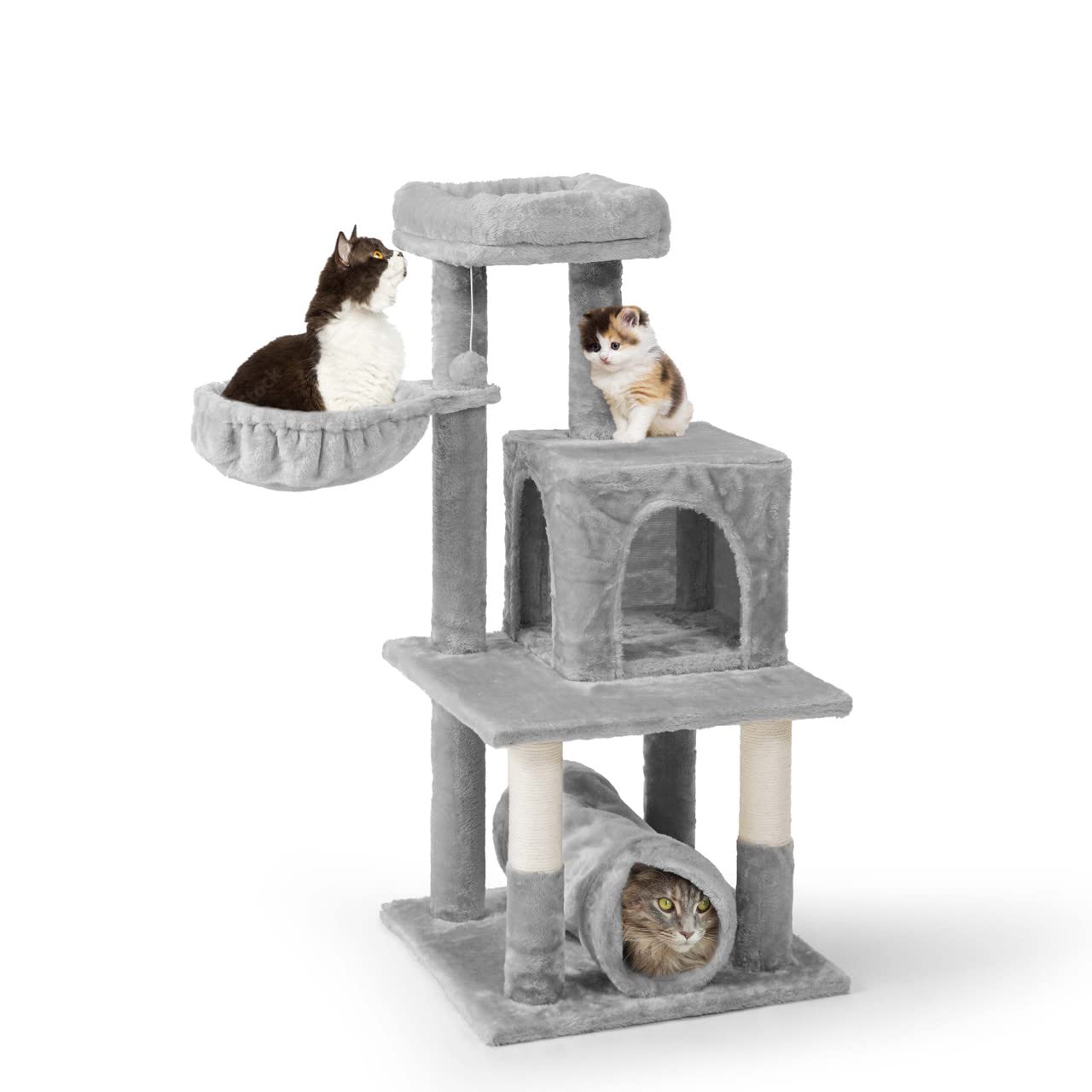 Caphaus 40 Inch Cat Tree With Scratching Posts Cute Spacious