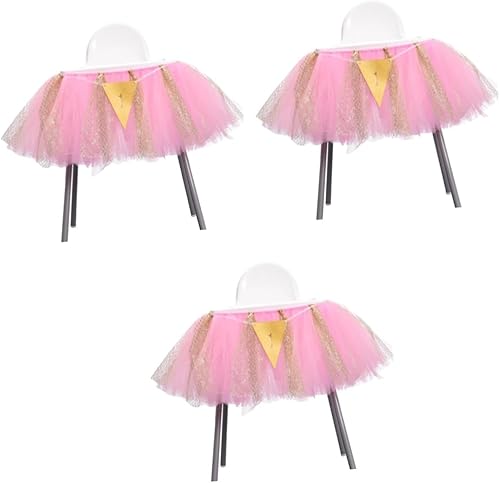 Toyvian 3pcs Nomes Decorations Christmas Chritmas Decor Romm Decorations Tutu Skirt for High Chair High Chair for Chair High Chair Skirt High Chair