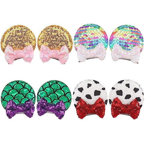 8 pinzas para cabello con orejas de ratón con lentejuelas miniatura 1