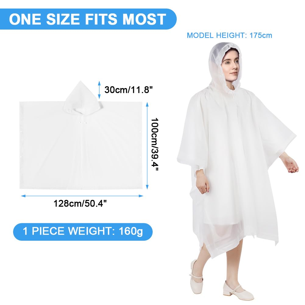flintronic Poncho, EVA Poncho Impermeabile Riutilizzabile, Impermeabile Portatile con Cappuccio per Adulto, Poncho Antipioggia per Uomo e Donna, per Campeggio, Escursionismo