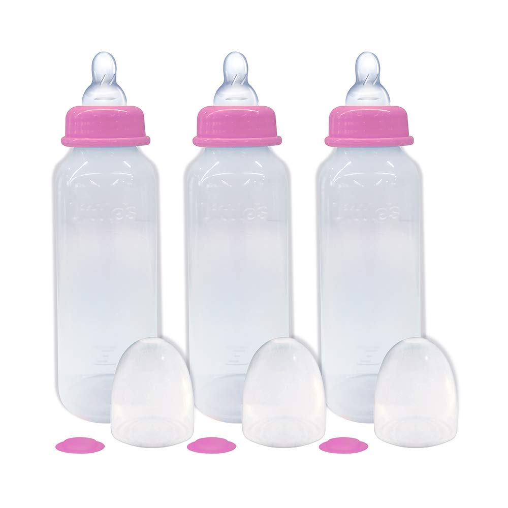 Little's Classic Maxi Feeding Bottle - Pink (Pack of 3)