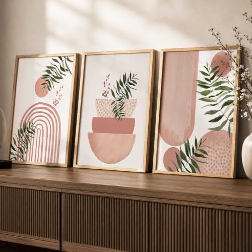 Image of kotart Painting Boho Wall Art Home Decoration Paintings With Frame For Living Room Bed Room Hotel Wall Decor Digital Reprint Set of 3 (14x20 Inch)