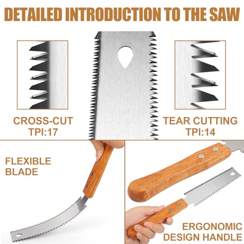 Image of Japanese Hand Saw 2 Pack, 6 Inch Double Edge Pull Saw for Flush Cuts