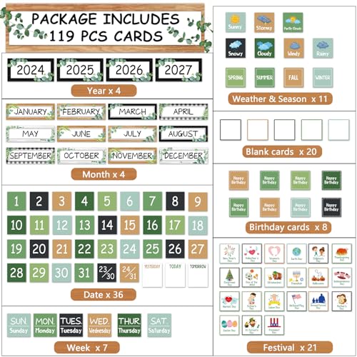 Qoubai120pcsclassroomcalendarpocketchartfarmhousecalendarbulletinboardsetclassroomdecorationgreenerycalendarseasonsweatherchartforclassroomdecorationbacktoschoolsupplies  Urban Country Home Decor Qoubai 120pcs classroom calendar pocket chart farmhouse calendar bulletin board set classroom decoration greenery calendar seasons weather chart for classroom decoration back to school supplies  urban country home decor