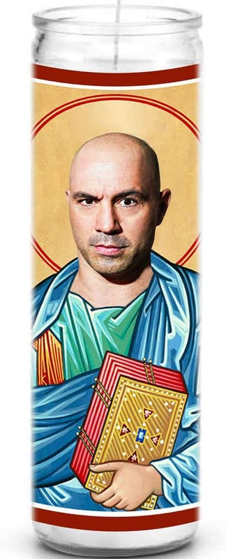 Rogan Celebrity Prayer Candle - Funny Saint Candle - 8 inch Glass Prayer Votive - 100% Handmade in USA - Novelty Celebrity Gift
