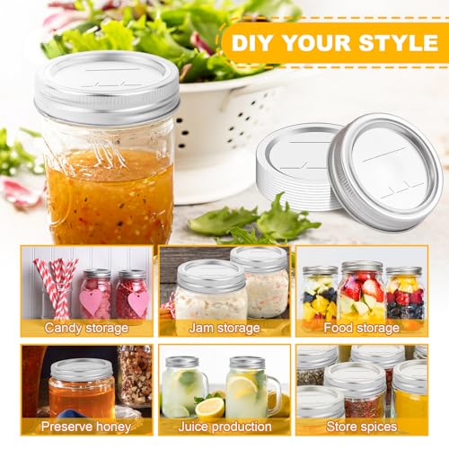 Muyetol Canning Jar Lids With Rings For Mason Regular Mouth 24Pcs Regular Mouth Kerr Ball Jars Lids With Rings Good Sealing Performance Food Grade Material Kerr Mason Jars For Canning Food Fruits Diy Jam thumb #4