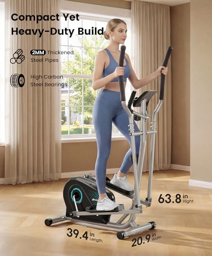 Dripex Elliptical Exercise Machine, Hyper-Quiet Magnetic Elliptical Machine for Home, 16-Level Resistance Elliptical Training Machines with 13.2LBS Flywheel, Pulse Sensor & LCD Monitor - Image 4