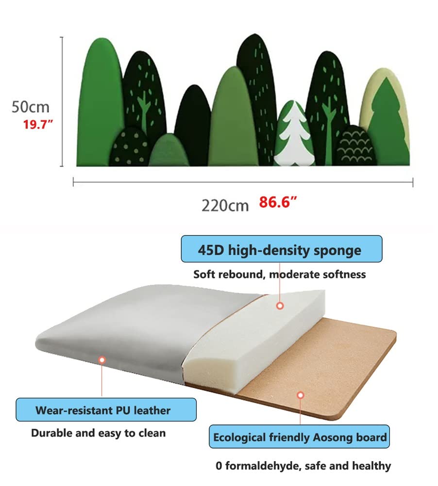 3D Anti-Collision Wall Stickers 11-częściowy zestaw antykolizyjnych naklejek ściennych 3D dla dzieci pokój dziecięcy tatami nocna PU samoprzylepna płyta ścienna Mata ścienna, Trwała | łatwa do czyszcz