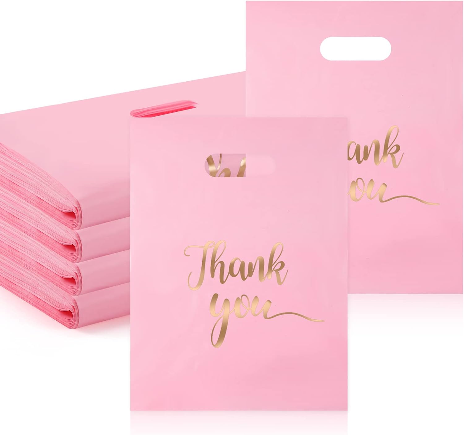 200 Pieces Plastic Thank You Bags Plastic Shopping Bags for