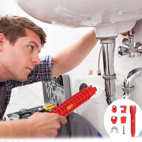 GQunit Tap Spanner Tool, 14-in-1 Multi-Functional Faucet Wrench, Comfortable Grip,Tools Tap Backnut Spanner Set, Anti-Slip, for Sink, Bathroom and Kitchen Plumbing Repair 7 GQunit Tap Spanner Tool, 14-in-1 Multi-Functional Faucet Wrench, Comfortable Grip,Tools Tap Backnut Spanner Set, Anti-Slip, for Sink, Bathroom and Kitchen Plumbing Repair - Image 7