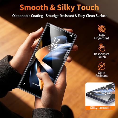 Image of 2 Pack for Samsung Galaxy Z Fold 7 Front Screen Protector, 9H+ Hardness Tempered Glass Full Edge Coverage, Military-Grade Shatter Protection, HD Clear & Sensitive Touch, Easy Installation