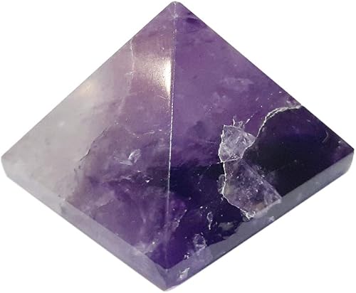 Miniatura 5 de Pirámide de piedra de amatista púrpura para la curación de Reiki y la pirámide de piedra curativa de cristal, 30-40 Gm