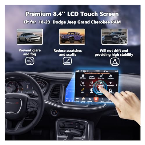 Image of Replacement 8.4 inch Uconnect 4C UAQ LCD Monitor Touch-Screen, Radio Navigation New OEM Replacement Fit for Jeep Dodge RAM Chrysler 2020-2023 TDO-XGA084 68388570AB