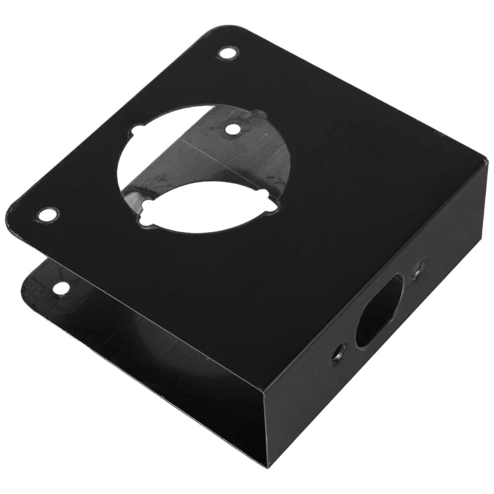 Placa de refuerzo para cerrojo Anneome negra de acero para puertas de 37-41 mm