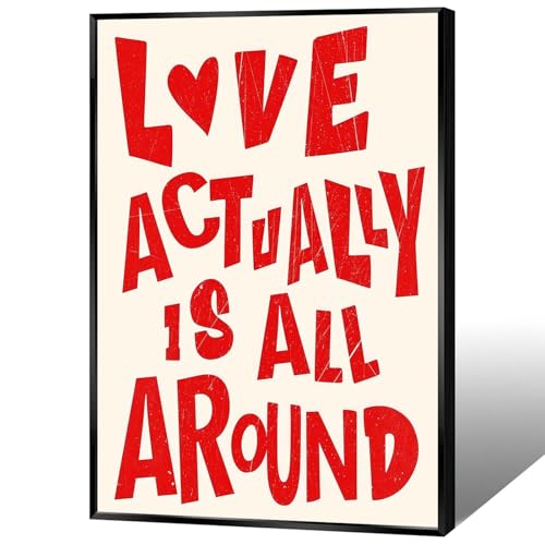 Vintage Love Actually Is All Around Canvas Wall Art Trendy