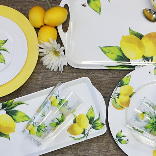 Calypso Basics Fresh Lemons by Reston Lloyd, 19oz Acrylic Ice Tea Drinkware, Set of 6, white, lemon, green - Image 7