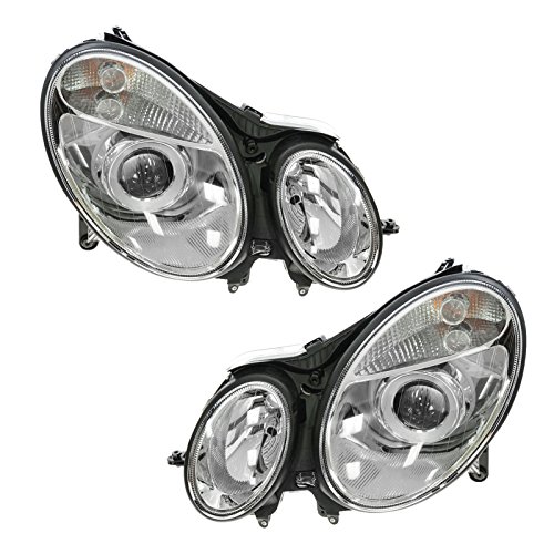Headlights Headlamps Left & Right Pair Set for Mercedes Benz E-Class