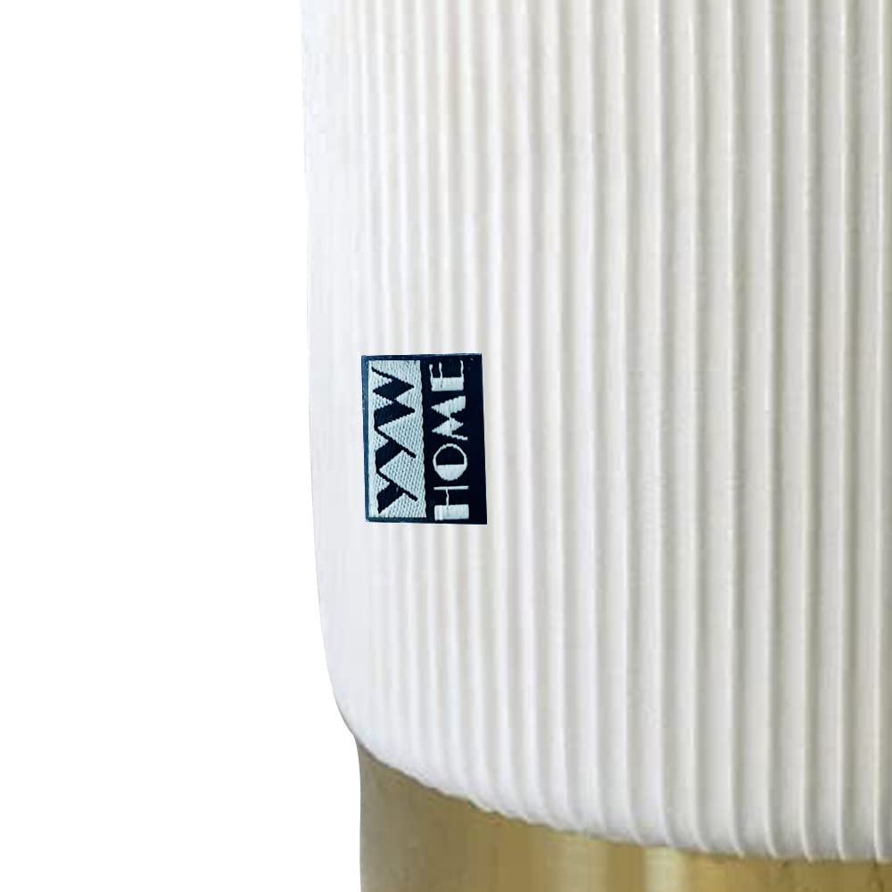 YYW HOME Ottoman with Storage - White Velvet Ottoman for Living Room, Velvet Storage Ottoman for Kids Room,Gold Ottoman with Storage, Vanity Chair for Bedroom,Set of 2 Velvet Ottoman (White)