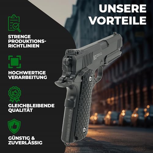 Fritz-Cell Set Airsoft Revolver FC36S Federdruck Softair Waffe 0,5 Joule 6 mm inkl. 500 Premium BB's 0,20g Munition (FC25 Schwarz)
