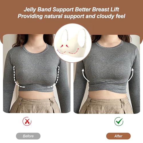 Image of OEAK Womens Wireless Jelly Bras Push Up Bralette Full Coverage No Underwire Bra Comfortable Everyday Seamless Tshirt Bras
