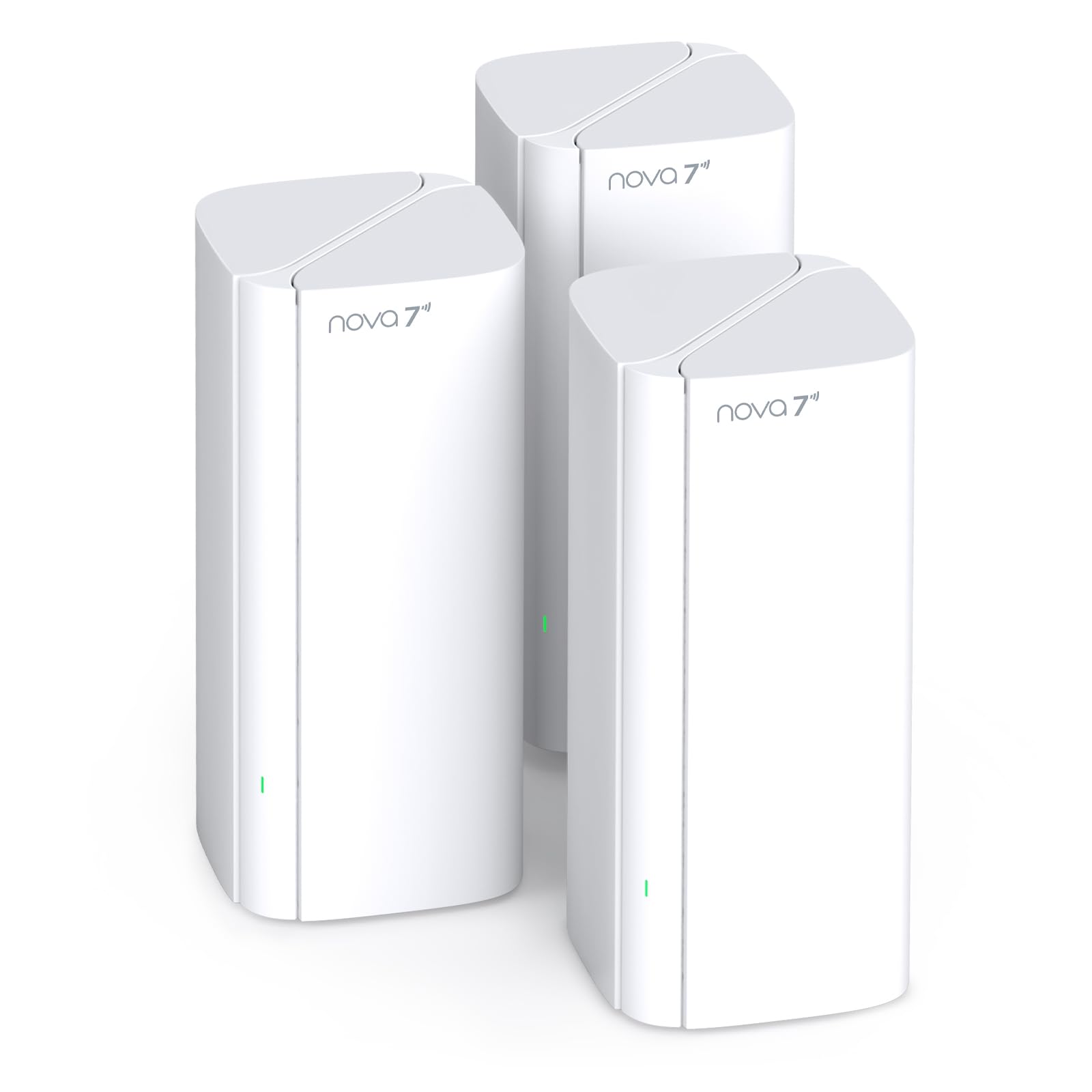 Tenda Nova ME3 Pro Wi-Fi 7 Mesh System (BE3600 Dualband 2882Mbit/s 5GHz, 688Mbit/s 2,4GHz) 3X Gigabit-Ports pro Einheit, VPN, NFC, 4K-QAM, WPA3, empfohlen für Häuser mit 3-4 Schlafzimmern, 3er-Pack