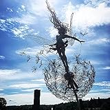 🌹【Hochwertige Materialien】Feen und Löwenzahn tanzen zusammen aus hochwertigem rostfreiem Metall, Kunststoff. Es ist kein eigenartiger Geruch und verblasst nicht in Sonnenlicht und Wasser, wodurch die Statue für lange Zeit ein neues Aussehen behält. Platzieren Sie sie in Ihrem Garten, Hof oder wo immer Sie möchten, sie bringen ein erfrischenderes Gefühl der Natur.