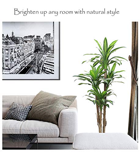 Amerique Gorgeous Tropical Dracaena Artificial Tree Silk Plant With Uv Protection, Nursery Plastic Pot, Feel Real Technology, Super Quality, 6', Green And Red #TOP2