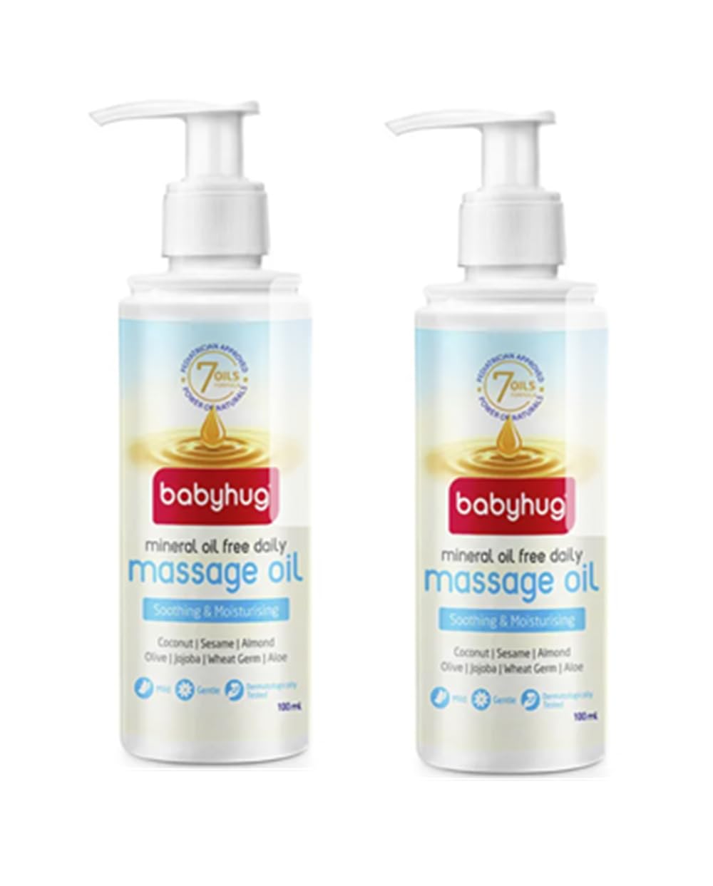 Pack of 2 - Babyhug Daily Massage Oil -Mineral Oil Free | 7 Natural Oils Formula | Soothing & Moisturizing, Pediatrician Approved | Dermatologically Tested | 2 bottles of 100ml each.-image-21