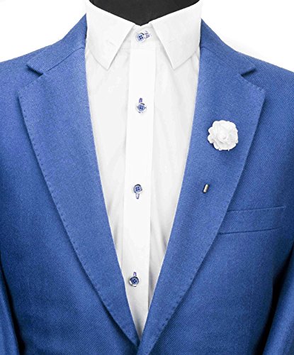 Knighthood Lapel Pin For Men White Bunch Flower Lapel Pin Brooch White Boutonniere Pin with Gift Box Suit Wedding Groom2