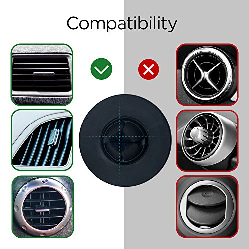 Spigen Quad Air Vent Magnetic Car Mount [2 Pack] Matte Finish Phone Cradle Holder With 4 Metal Plates - Black #TOP1