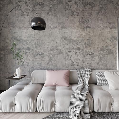 BAYYA Concrete Wallpaper Peel and Stick Grey Cement Contact Paper