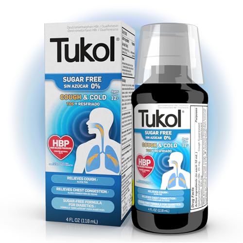 TUKOL Sugar-Free Adult Cough & Cold Relief Syrup - Non-Drowsy, Fast-Acting Cough Suppressant, High...