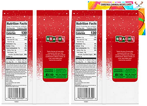 Brachs Peppermint Christmas Nougats Candy Bundle. Includes Two (2) 11.5oz Packages of Brachs Peppermint Nougats Candy and a Holiday Candy Recipe Card from Carefree Caribou!