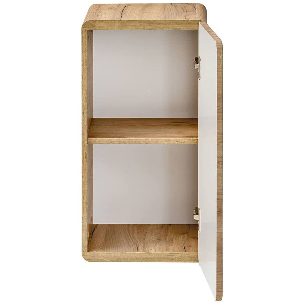 Lomadox Armadietto da bagno sospeso, Wotaneiche Nb, 1 anta, larghezza x altezza x profondità: 35 x 75 x 32 cm