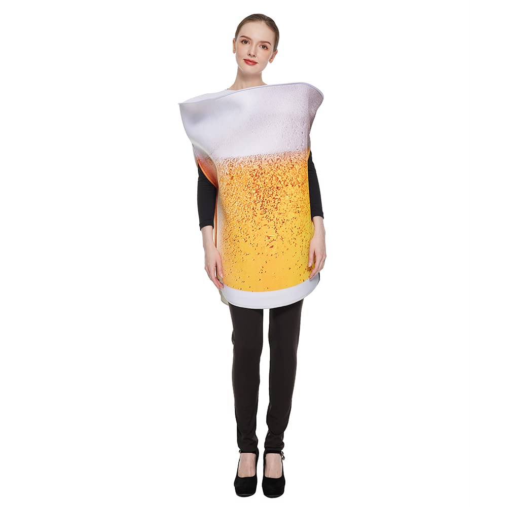 Halloween Adult Beer Mug Costumes for Couple Women Funny Food Costume Oktoberfest Onesie Costumes for Men