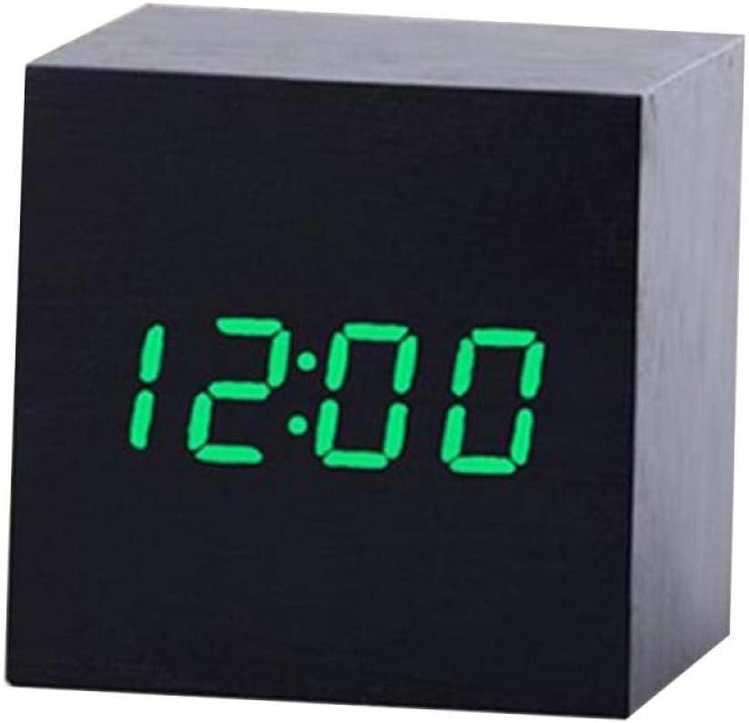 FBITE Digital Alarm Clock Wooden Alarm Clock USB/Battery