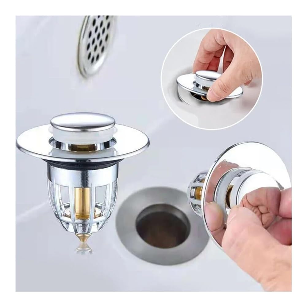 Tappo per lavabo da bagno, filtro di scarico per vasca da bagno, filtro per capelli (5 pezzi)