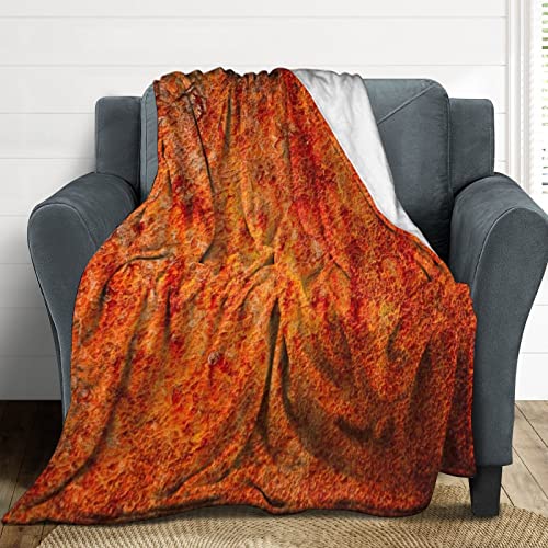 Burnt Orange Flannel Fleece Throw Blankets 50"X40" Lightweight Fluffy Winter Fall Blanket Cozy Soft Fuzzy Plush Home Decor For Couch Bed Sofa Bedroom Living Room Travel #TOP6