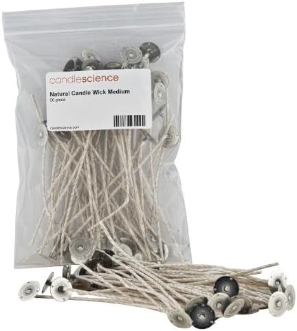 CandleScience Natural Candle Wick, Medium, 50 Piece