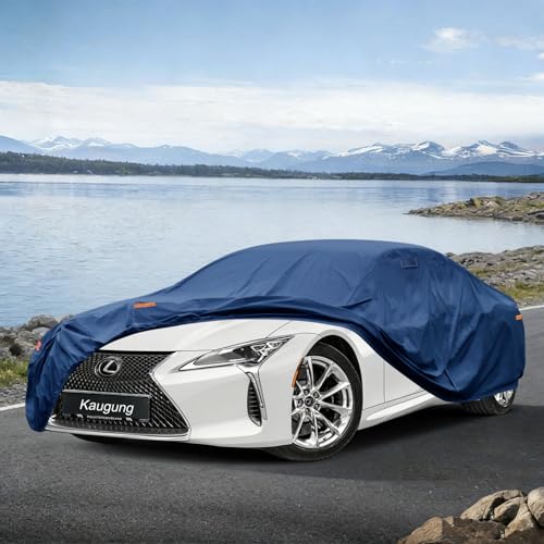 Image of Kaugung Custom Fit Car Cover for Lexus LC500 LC500h RC200t RC300 RC350 RCF, Heavy Duty Waterproof All Weather Outdoor Protection, Breathable Full Exterior Cover with Vent, Rain Sun Snow UV Proof