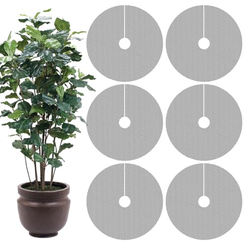 6 Stück Blumentopfgitter Pflanzenschutzgitter, 30cm Blumentopfschutz, Blumentopf Abdeckung Pflanzenschutz Katze, Schneidbares, schützt die Pflanzeerde vor Tieren und Kindern
