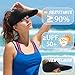 Sun Hats for Women - Wide Brim Sun Visor Hat for Women, UPF50+ Lightweight Foldable Ponytail Sports Cap Black