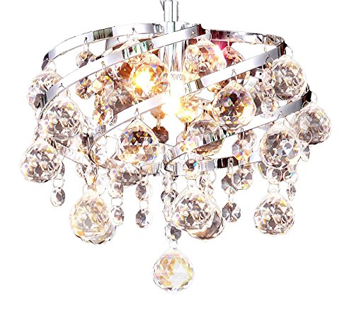 Preisvergleich Produktbild Kristall Hängelampe Deckenleuchte, Ø24cm Hängelänge kürzbar, 1x LED G9 austauschbar inklusive, Pendellampe Lüster Kronleuchter