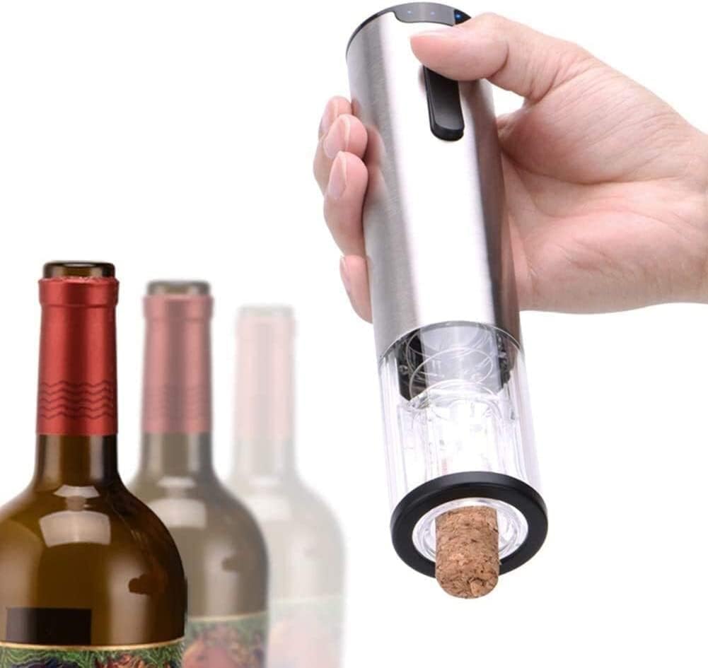 Multifunctional Corkscrew,Handheld Corkscrew,Electric Wine Bottle Opener Lithium Battery Stainless Steel Opener Automatic Power Display Ultra Quiet